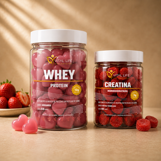 Combo Gummies | Whey Morango + Creatina